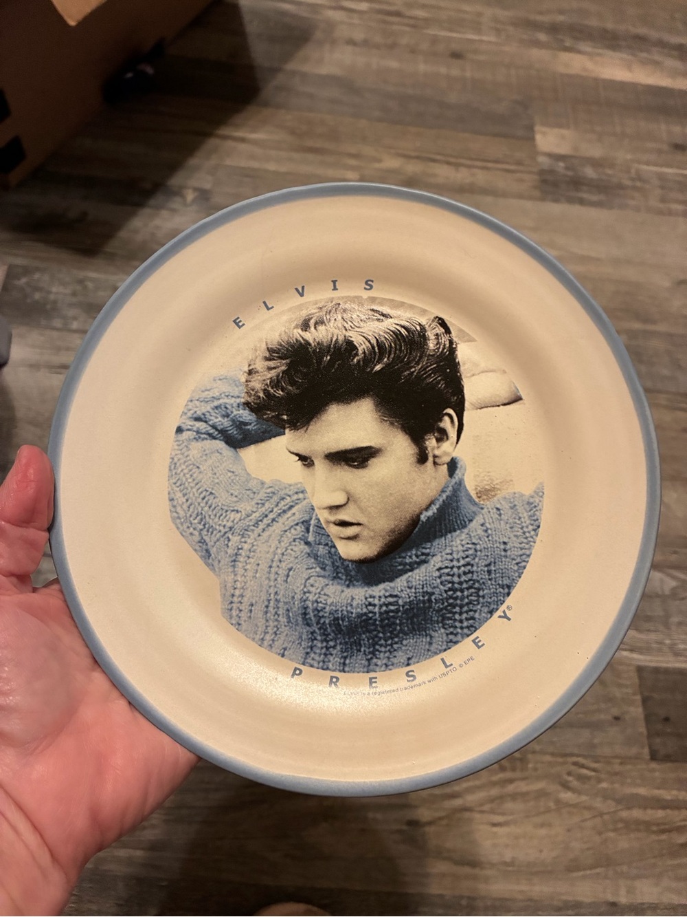 Elvis Presley blue sweater collectors plate